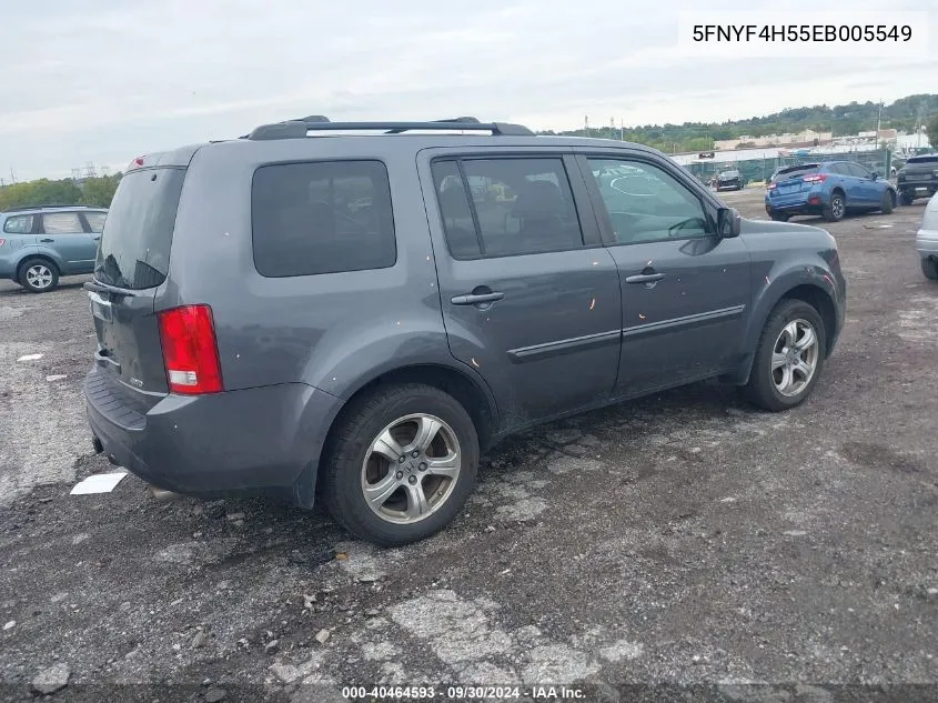 2014 Honda Pilot Ex-L VIN: 5FNYF4H55EB005549 Lot: 40464593