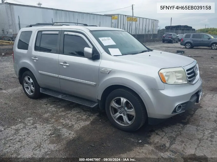 2014 Honda Pilot Ex-L VIN: 5FNYF4H65EB039158 Lot: 40467997