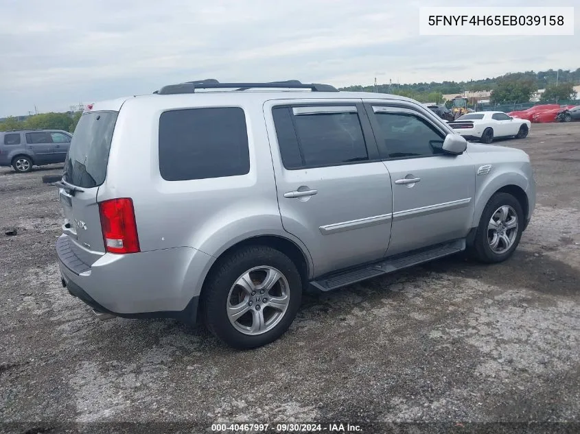 2014 Honda Pilot Ex-L VIN: 5FNYF4H65EB039158 Lot: 40467997