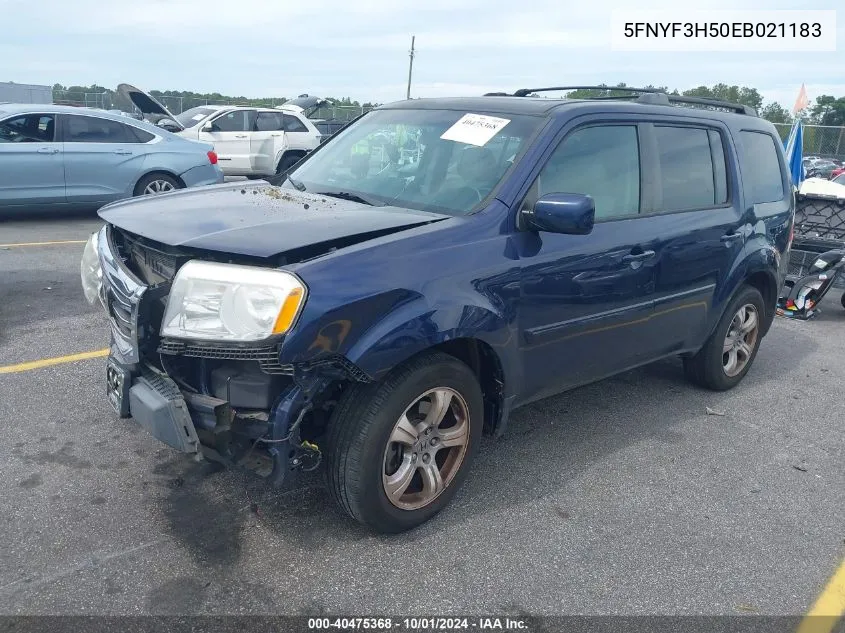 2014 Honda Pilot Exl VIN: 5FNYF3H50EB021183 Lot: 40475368