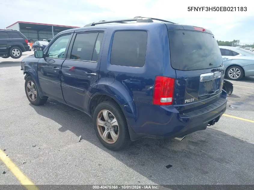 2014 Honda Pilot Exl VIN: 5FNYF3H50EB021183 Lot: 40475368