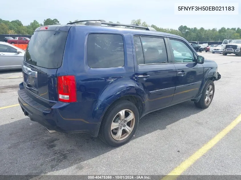 2014 Honda Pilot Exl VIN: 5FNYF3H50EB021183 Lot: 40475368