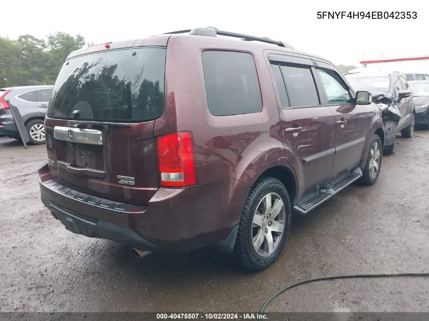 5FNYF4H94EB042353 2014 Honda Pilot Touring