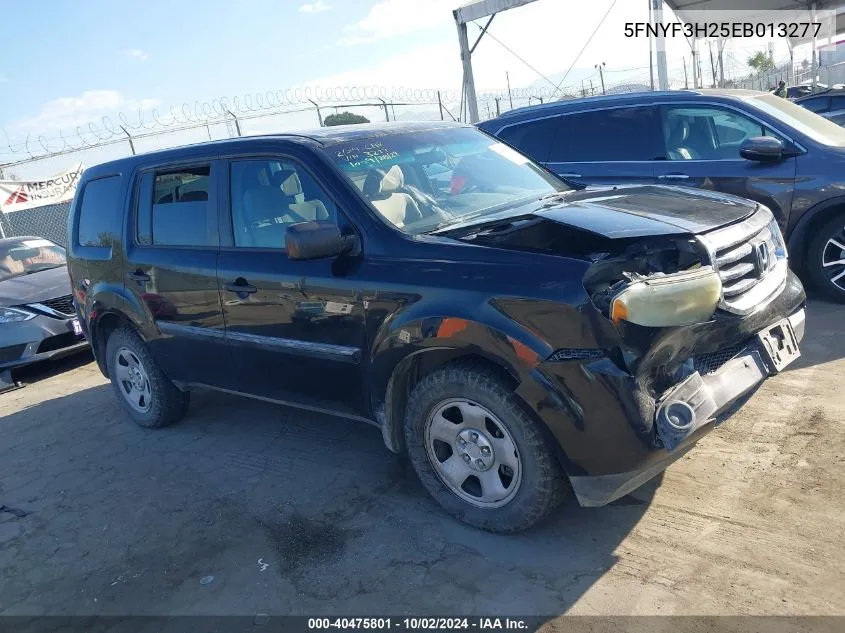 2014 Honda Pilot Lx VIN: 5FNYF3H25EB013277 Lot: 40475801