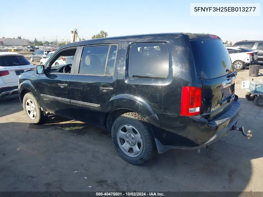 5FNYF3H25EB013277 2014 Honda Pilot Lx