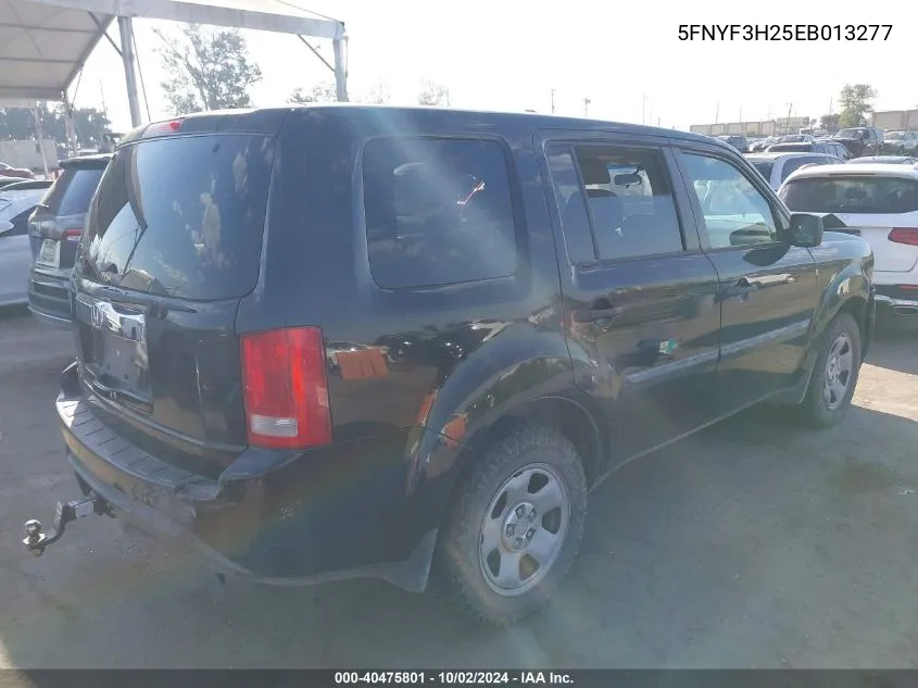 5FNYF3H25EB013277 2014 Honda Pilot Lx