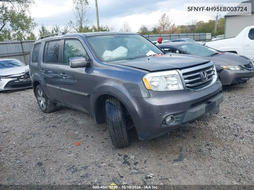 2014 Honda Pilot Touring VIN: 5FNYF4H95EB003724 Lot: 40478598