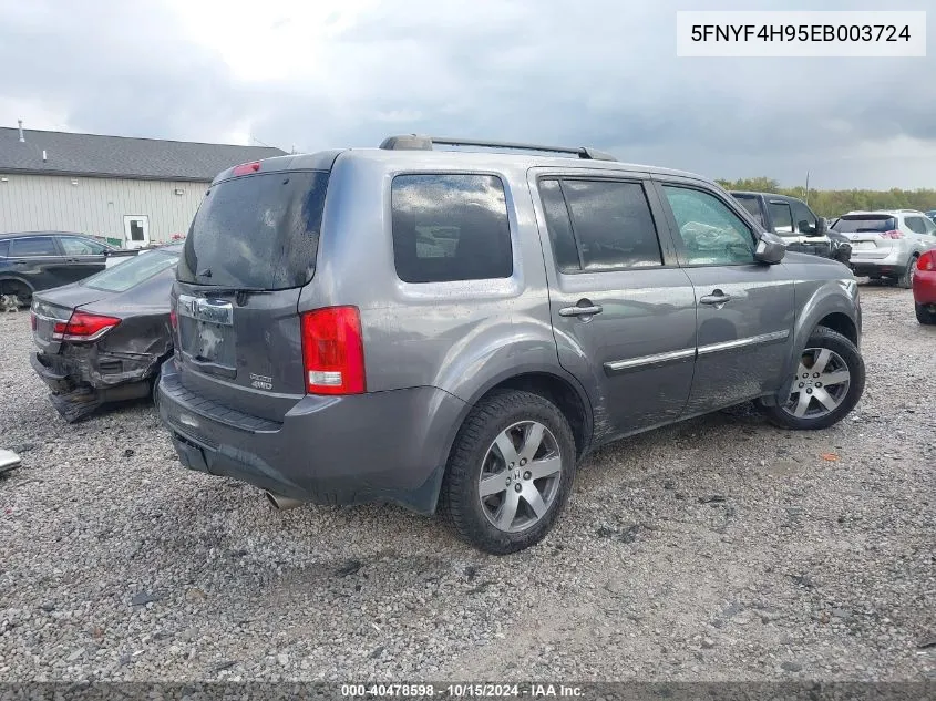 2014 Honda Pilot Touring VIN: 5FNYF4H95EB003724 Lot: 40478598