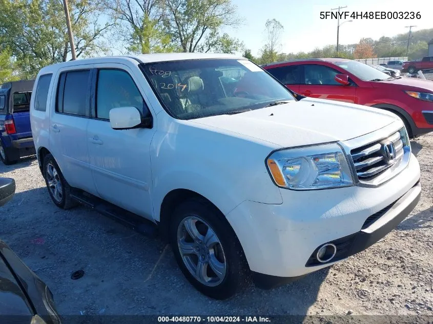 2014 Honda Pilot Ex VIN: 5FNYF4H48EB003236 Lot: 40480770