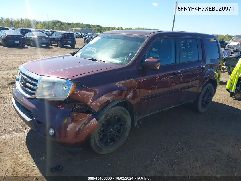 2014 Honda Pilot Ex-L VIN: 5FNYF4H7XEB020971 Lot: 40486380