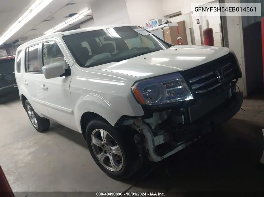 5FNYF3H54EB014561 2014 Honda Pilot Ex-L