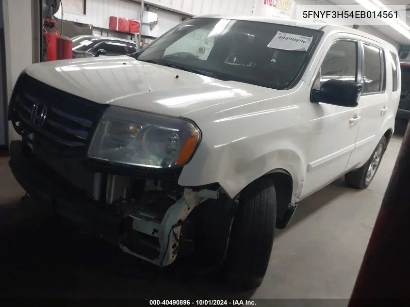 2014 Honda Pilot Ex-L VIN: 5FNYF3H54EB014561 Lot: 40490896