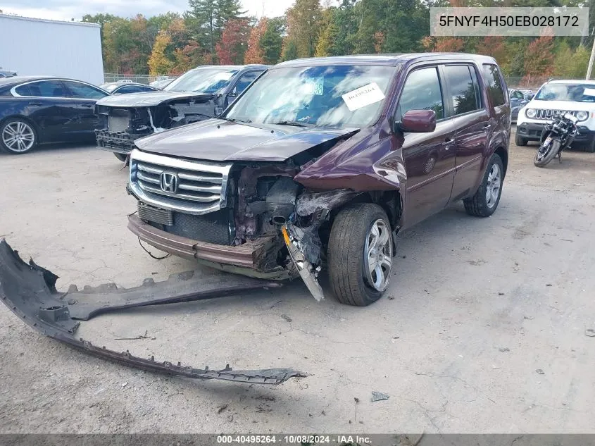 5FNYF4H50EB028172 2014 Honda Pilot Exl