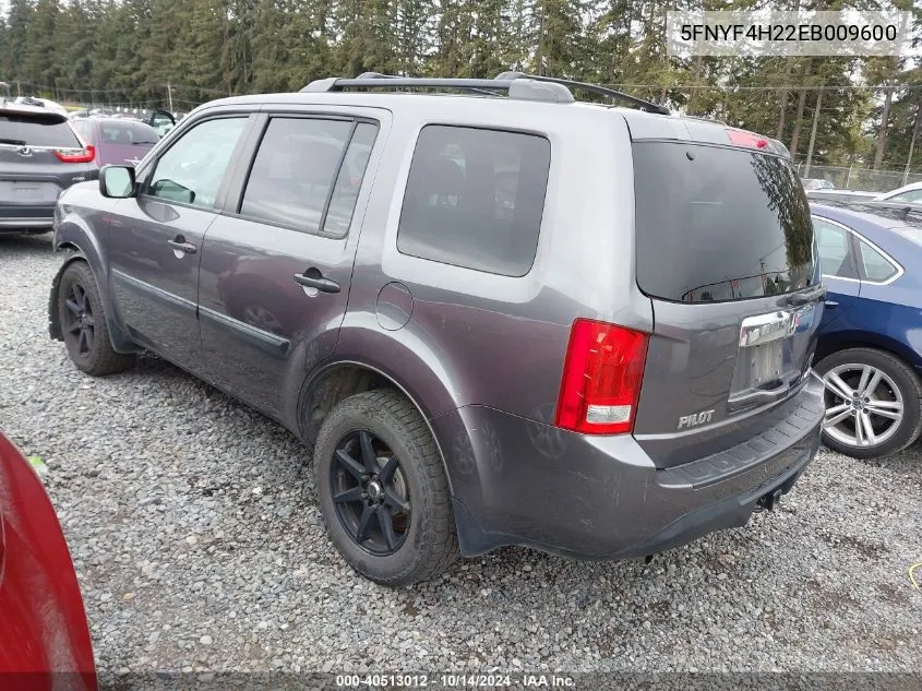 2014 Honda Pilot Lx VIN: 5FNYF4H22EB009600 Lot: 40513012