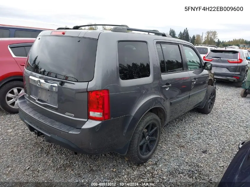 2014 Honda Pilot Lx VIN: 5FNYF4H22EB009600 Lot: 40513012