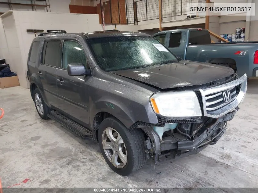 2014 Honda Pilot Ex-L VIN: 5FNYF4H5XEB013517 Lot: 40514141