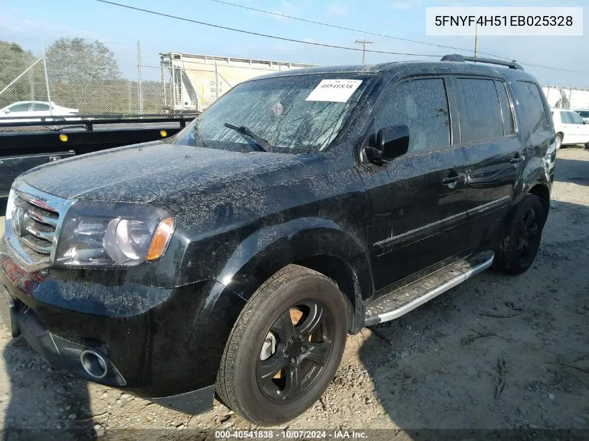 2014 Honda Pilot Ex-L VIN: 5FNYF4H51EB025328 Lot: 40541838