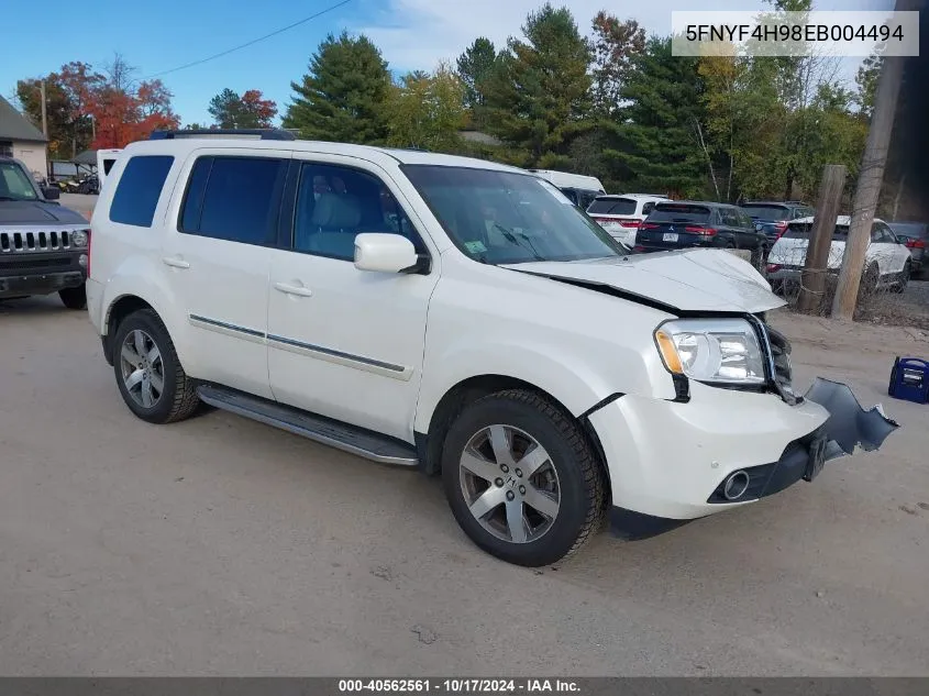 2014 Honda Pilot Touring VIN: 5FNYF4H98EB004494 Lot: 40562561