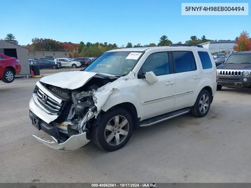 2014 Honda Pilot Touring VIN: 5FNYF4H98EB004494 Lot: 40562561