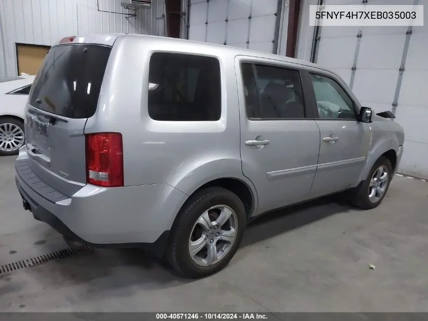 5FNYF4H7XEB035003 2014 Honda Pilot Ex-L