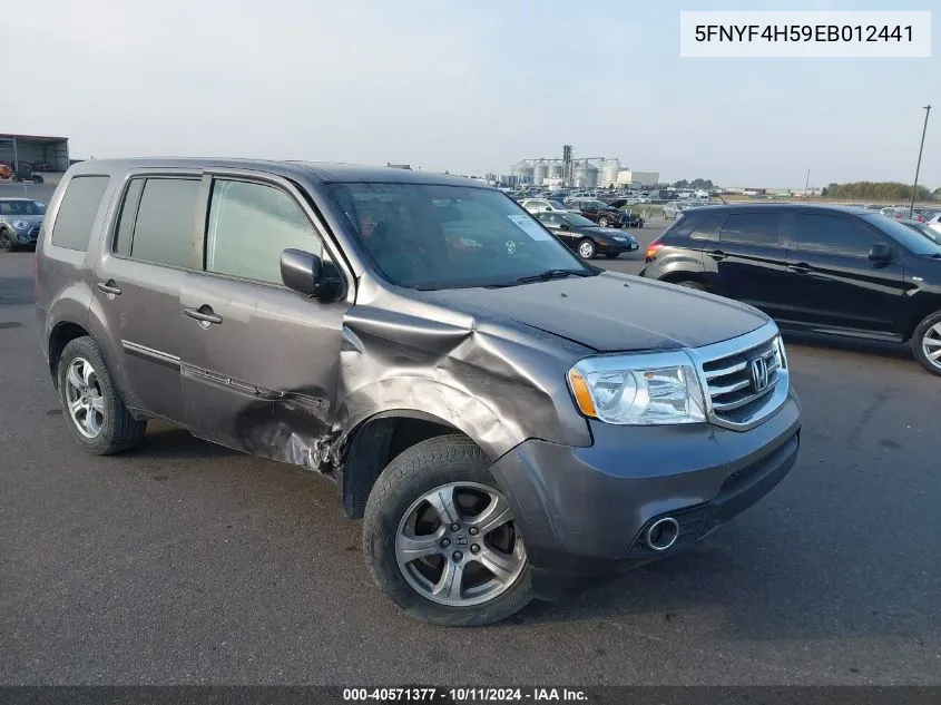 2014 Honda Pilot Ex-L VIN: 5FNYF4H59EB012441 Lot: 40571377