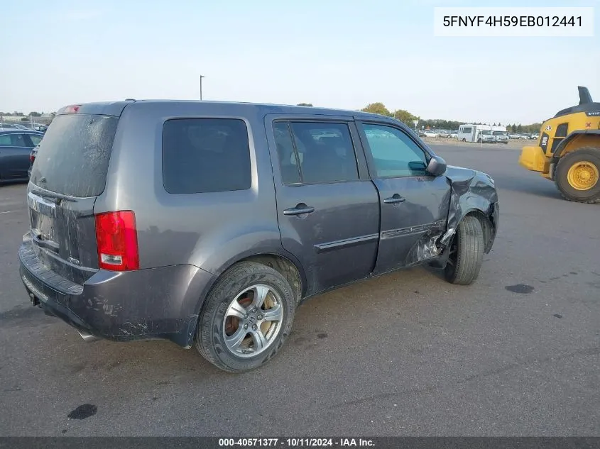 2014 Honda Pilot Ex-L VIN: 5FNYF4H59EB012441 Lot: 40571377