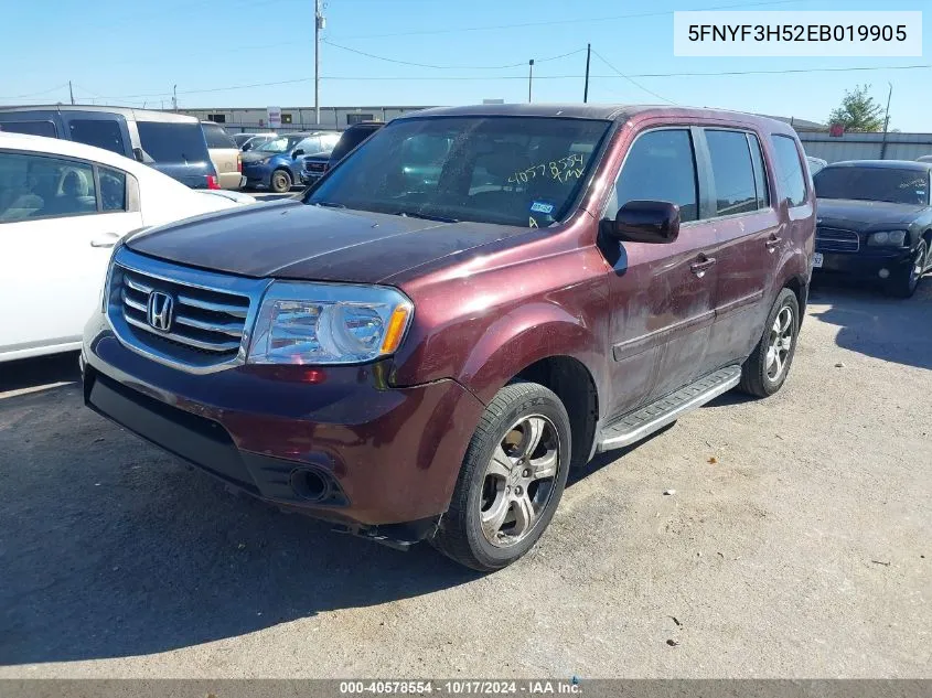 5FNYF3H52EB019905 2014 Honda Pilot Ex-L