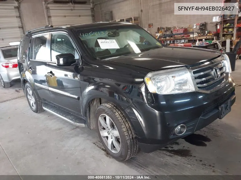 2014 Honda Pilot Touring VIN: 5FNYF4H94EB026427 Lot: 40581353