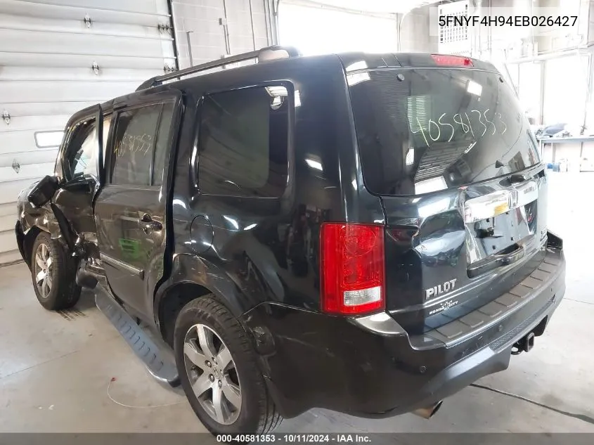 2014 Honda Pilot Touring VIN: 5FNYF4H94EB026427 Lot: 40581353