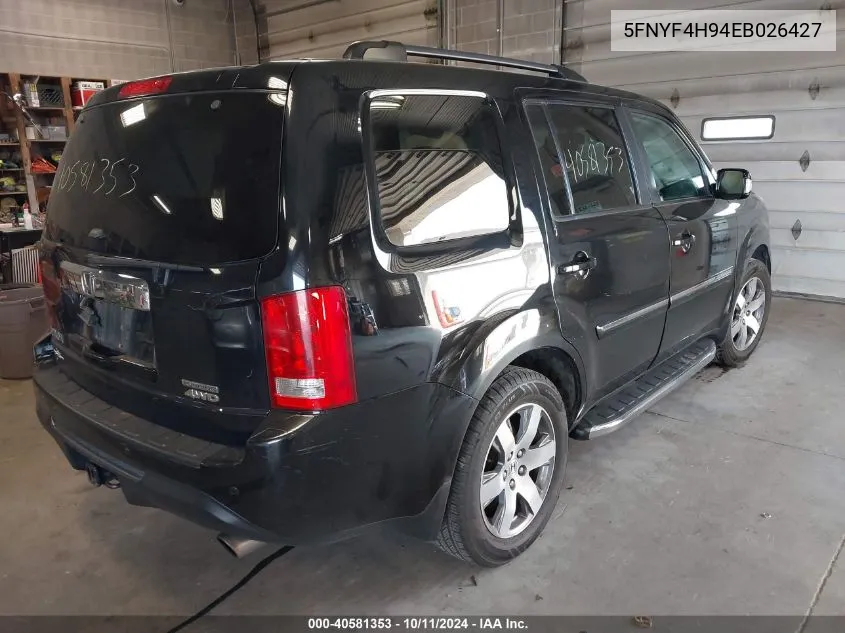 2014 Honda Pilot Touring VIN: 5FNYF4H94EB026427 Lot: 40581353