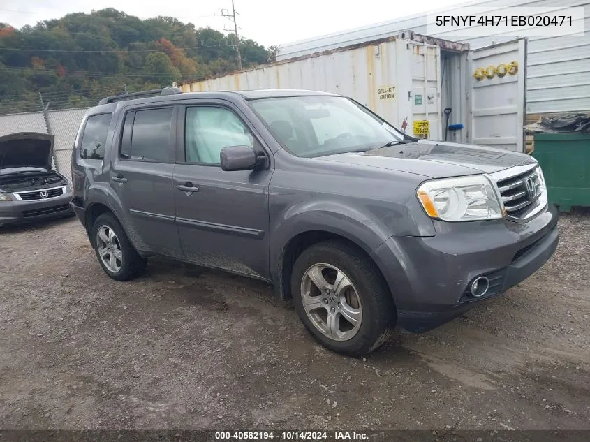 2014 Honda Pilot Ex-L VIN: 5FNYF4H71EB020471 Lot: 40582194