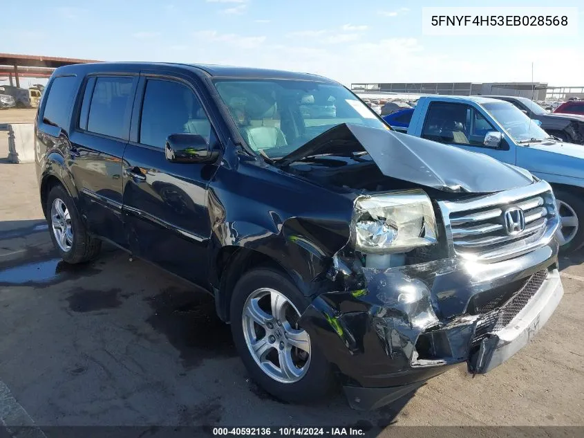 2014 Honda Pilot Ex-L VIN: 5FNYF4H53EB028568 Lot: 40592136