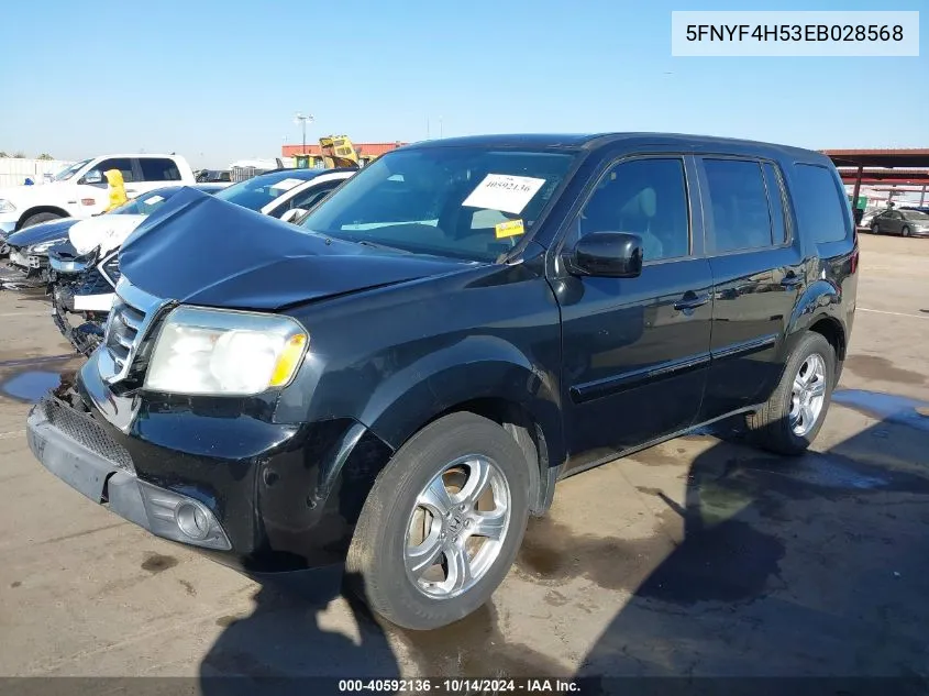 5FNYF4H53EB028568 2014 Honda Pilot Ex-L