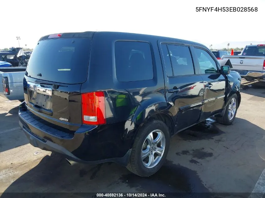 2014 Honda Pilot Ex-L VIN: 5FNYF4H53EB028568 Lot: 40592136