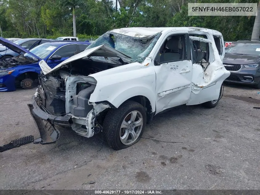 2014 Honda Pilot Ex VIN: 5FNYF4H46EB057022 Lot: 40629177