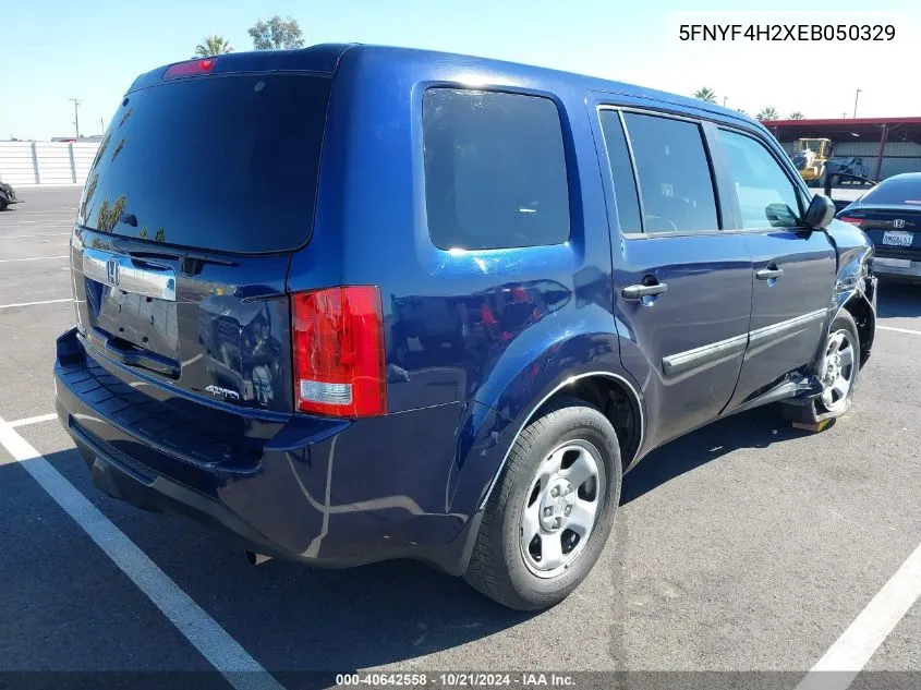 2014 Honda Pilot Lx VIN: 5FNYF4H2XEB050329 Lot: 40642558