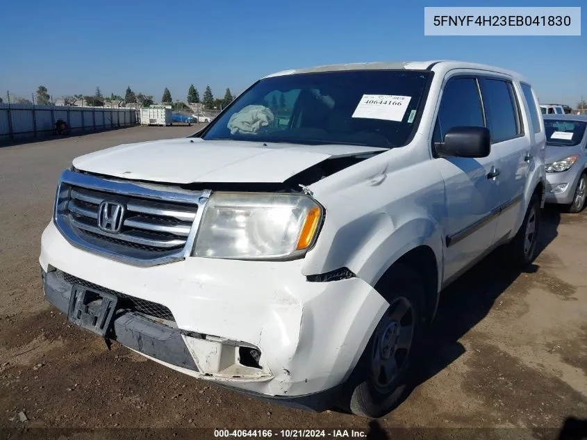 5FNYF4H23EB041830 2014 Honda Pilot Lx