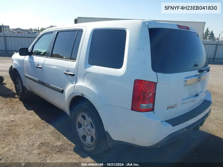 5FNYF4H23EB041830 2014 Honda Pilot Lx