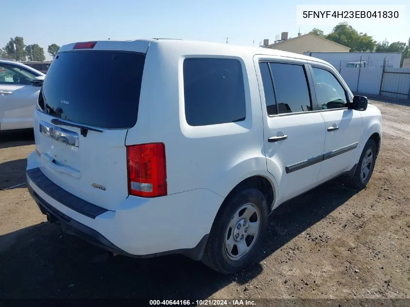 5FNYF4H23EB041830 2014 Honda Pilot Lx