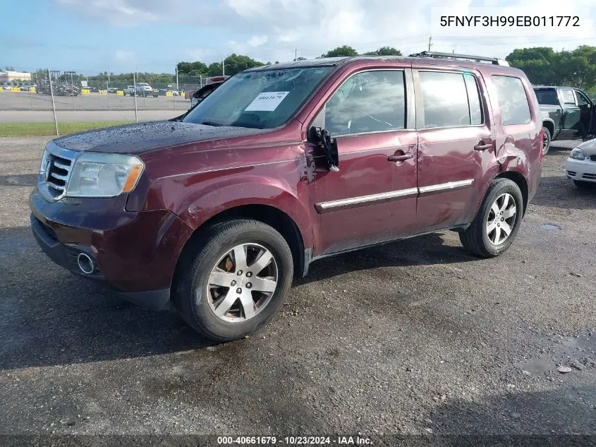 2014 Honda Pilot Touring VIN: 5FNYF3H99EB011772 Lot: 40661679