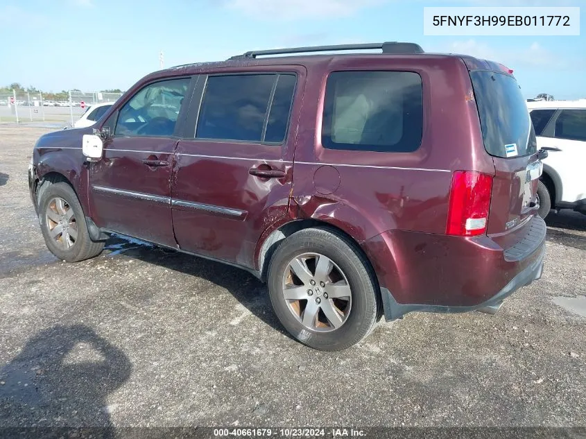 2014 Honda Pilot Touring VIN: 5FNYF3H99EB011772 Lot: 40661679