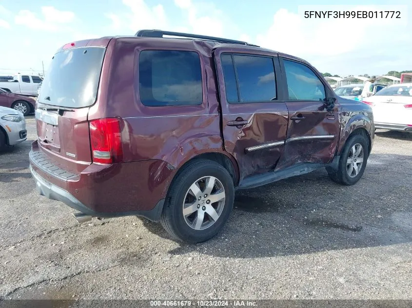 2014 Honda Pilot Touring VIN: 5FNYF3H99EB011772 Lot: 40661679