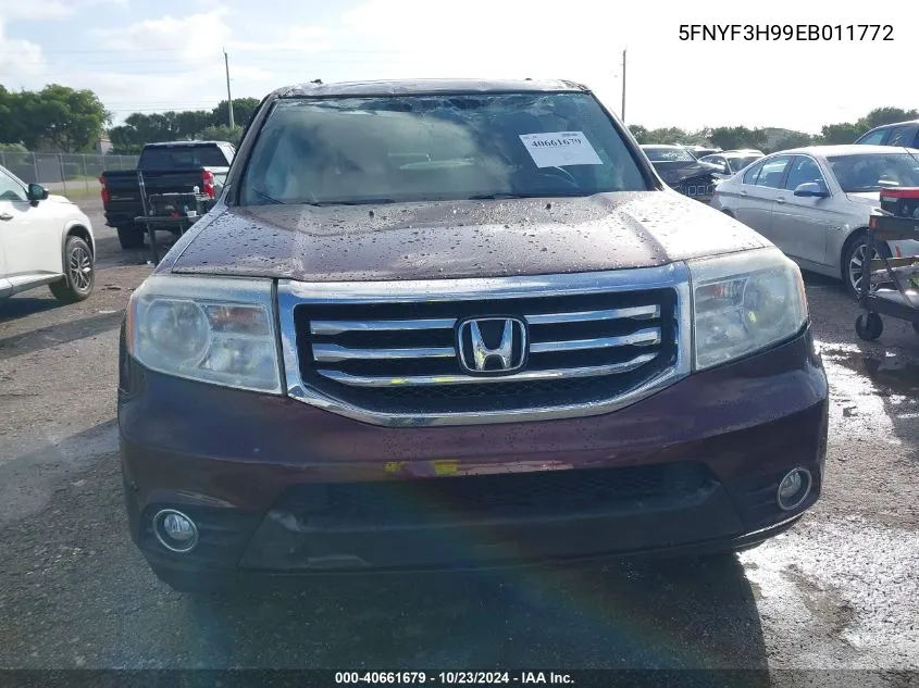 2014 Honda Pilot Touring VIN: 5FNYF3H99EB011772 Lot: 40661679