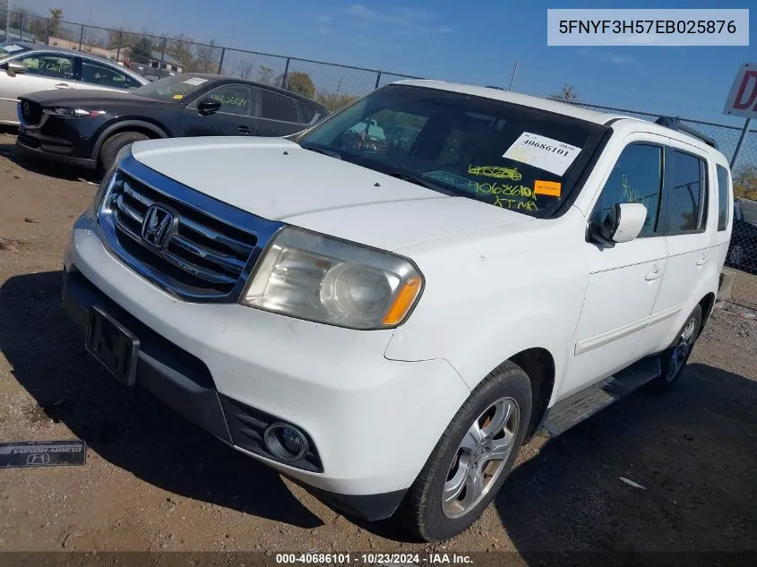 2014 Honda Pilot Ex-L VIN: 5FNYF3H57EB025876 Lot: 40686101