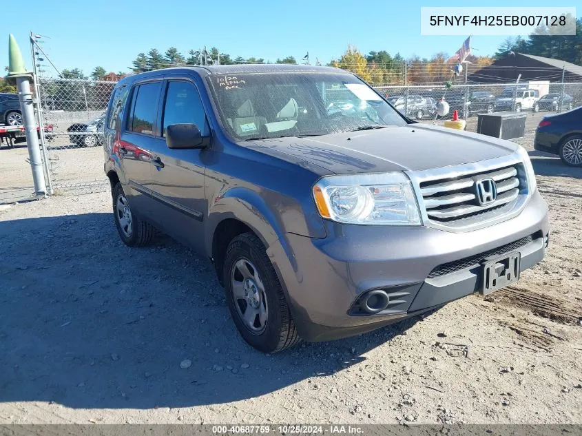 5FNYF4H25EB007128 2014 Honda Pilot Lx