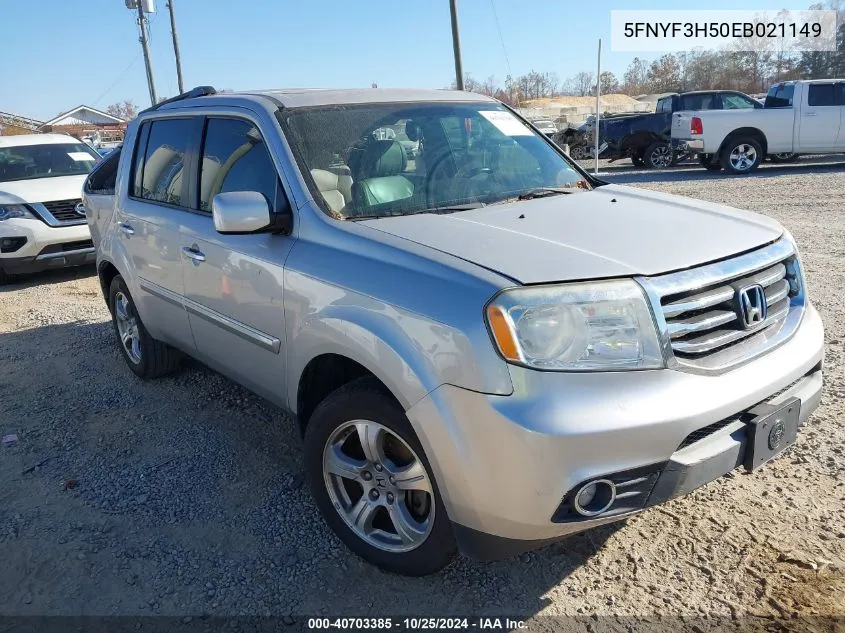 2014 Honda Pilot Ex-L VIN: 5FNYF3H50EB021149 Lot: 40703385