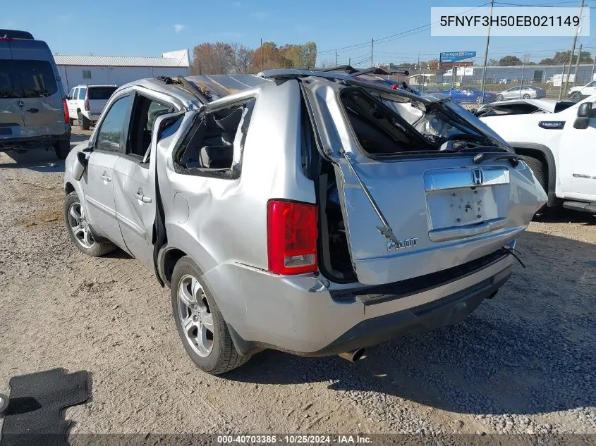 2014 Honda Pilot Ex-L VIN: 5FNYF3H50EB021149 Lot: 40703385