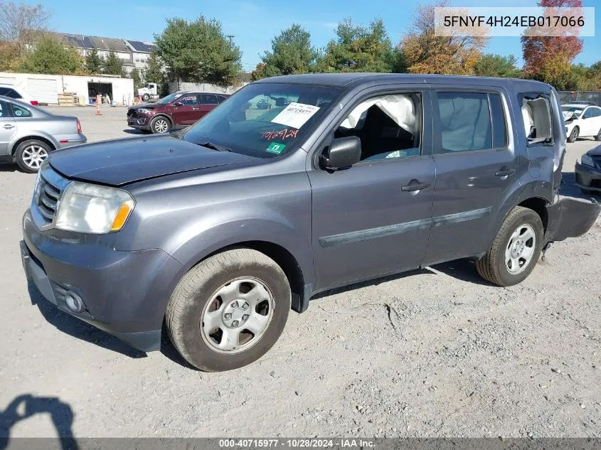 2014 Honda Pilot Lx VIN: 5FNYF4H24EB017066 Lot: 40715977