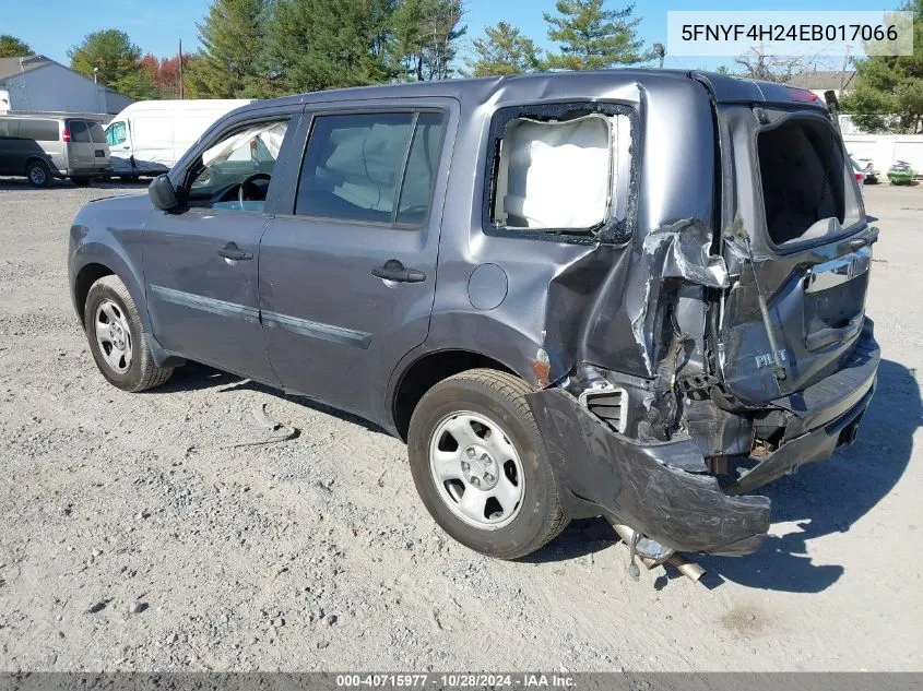 2014 Honda Pilot Lx VIN: 5FNYF4H24EB017066 Lot: 40715977