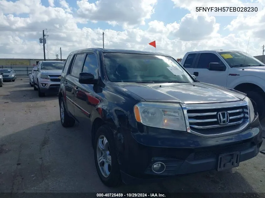 2014 Honda Pilot Ex-L VIN: 5FNYF3H57EB028230 Lot: 40725459